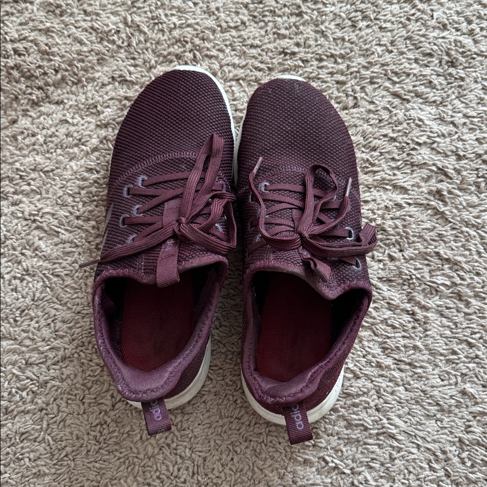 Adidas Cloudfoam Maroon Lace-Up Sneakers